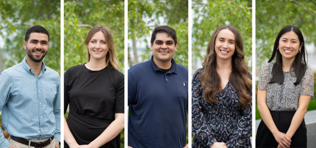 Collage of the five chiefs individually standing outside