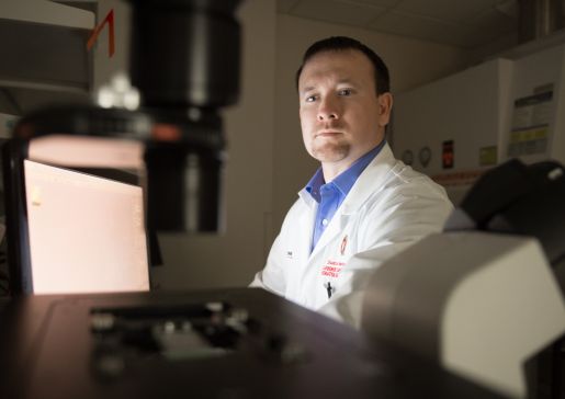 Dr. Dustin Deming in research laboratory