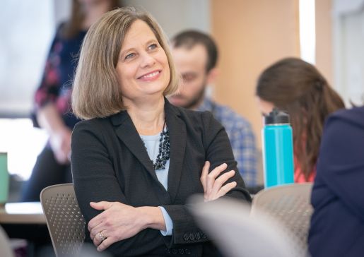 Laura Zakowski, MD, professor (CHS), General Internal Medicine and associate vice chair for undergraduate medical education, enjoys an interactive workshop at the fifth annual Department of Medicine Education Day
