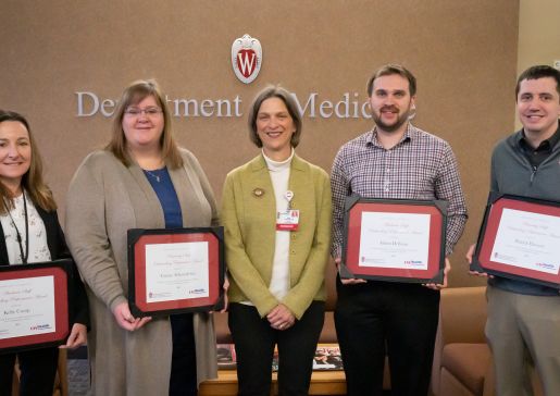 Department of Medicine Academic/University Staff Outstanding Performance Award Winners with Dr. Betsy Trowbridge