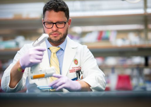 Dr. David Kosoff, one of this year's General Research Pilot Award recipients, in his lab.