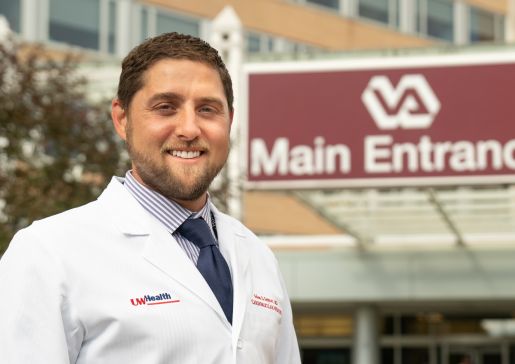 Dr. Adam Gepner outside the Madison VA