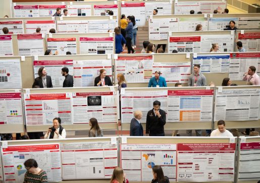 A room full of research posters