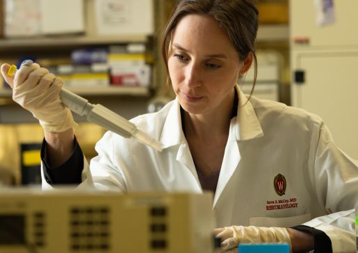 Dr. Sara McCoy in the lab.